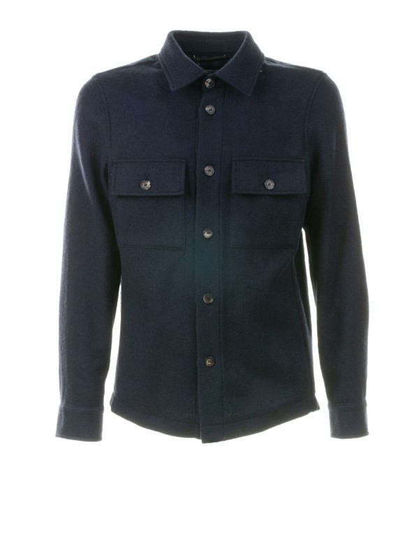 Navy Blue Button-Up Jacket