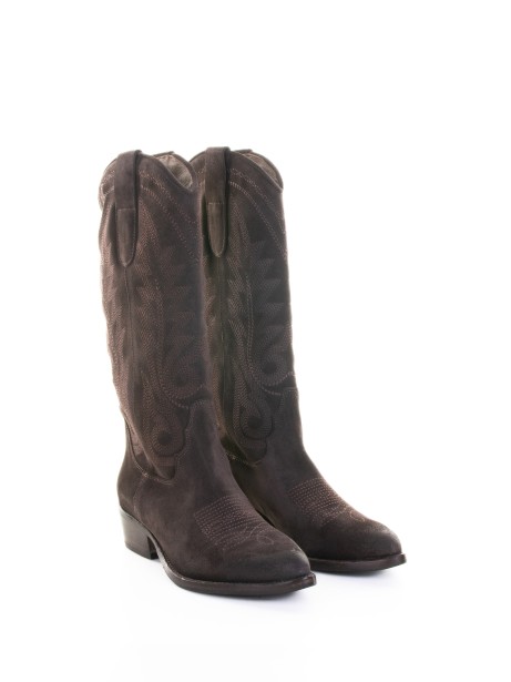 Dark Brown Suede Texan Boot 2