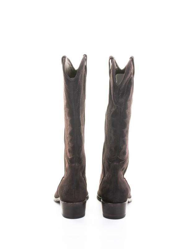 Dark Brown Suede Texan Boot