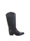 Stivale texano nero in pelle