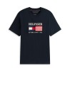T-Shirt blu scuro con stampa.