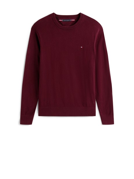 Maglia a maniche lunghe bordeaux scuro con logo