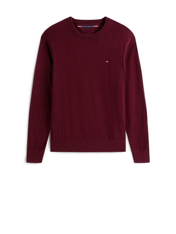 Maglia a maniche lunghe bordeaux scuro con logo