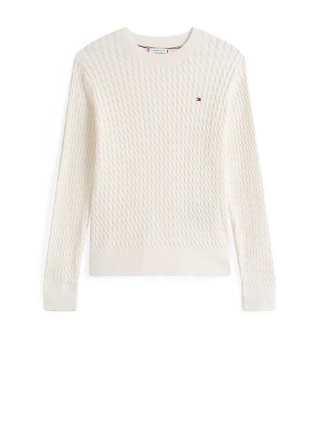 Maglia tramata in bianco avorio