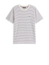 T-Shirt a righe avorio blu con logo