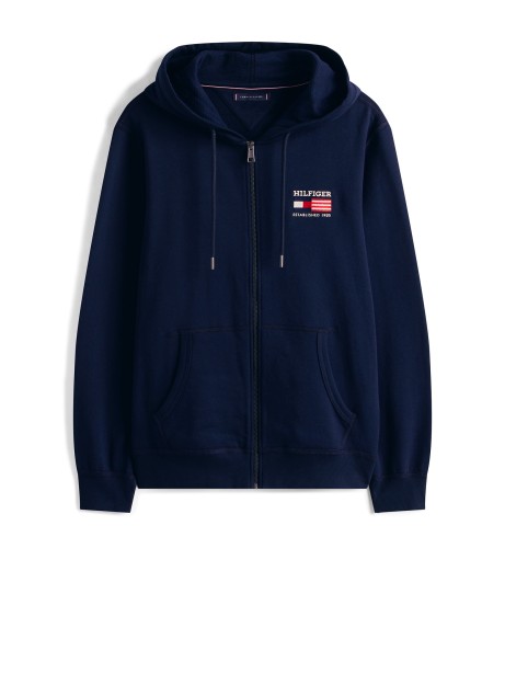 Felpa con cappuccio blu scuro con logo