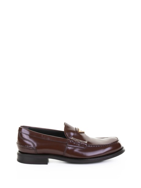Mocassino in pelle lucida color marrone