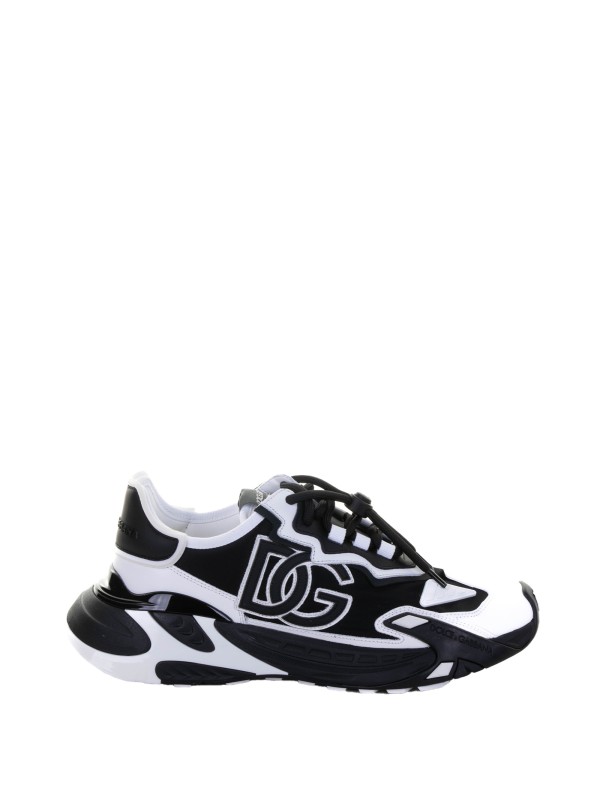 Sneaker in tessuto nera e bianca