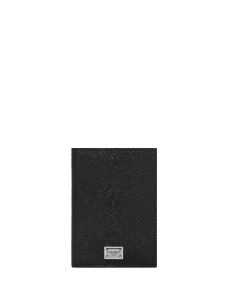 Porta Passaporto in pelle di vitello nero