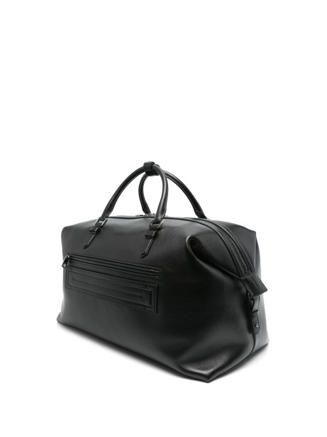 Duffle Bag in pelle di vitello nero