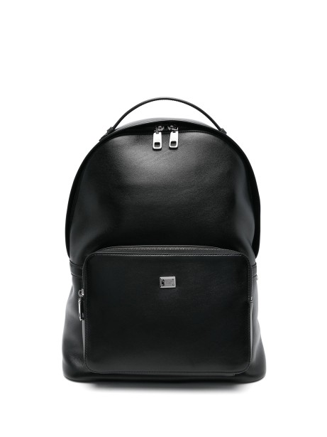 Black calfskin backpack