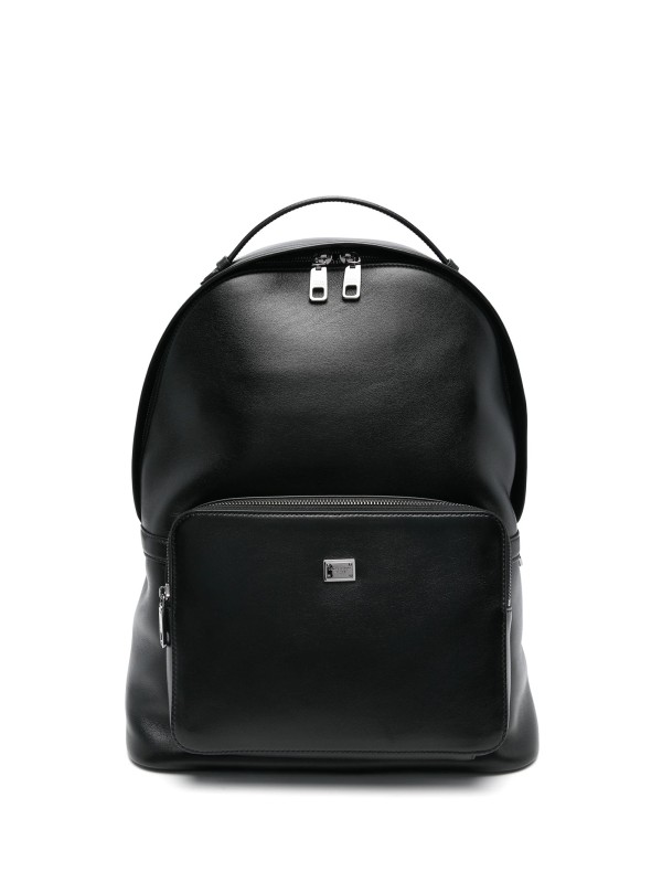 Black calfskin backpack