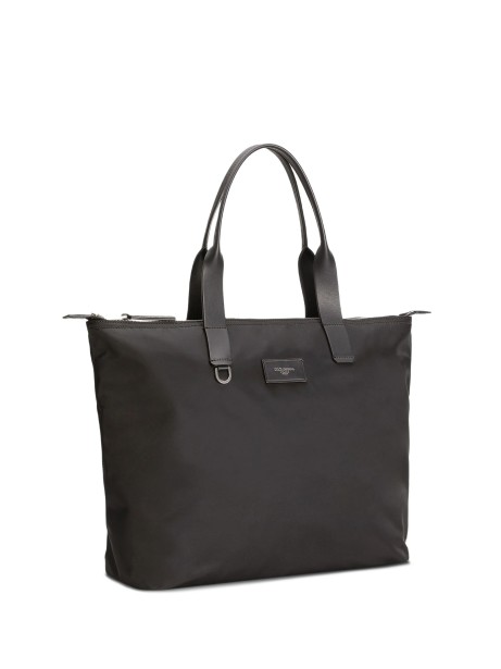 Black calfskin shopping bag