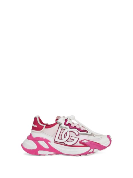 Sneaker in tessuto bianche e rosa