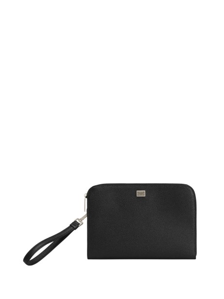 Pochette in pelle di vitello nero Pochette in pelle di vitello nero