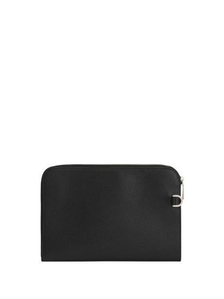 Pochette in pelle di vitello nero