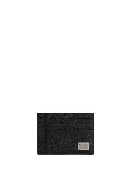 Portacarte in pelle di vitello nero