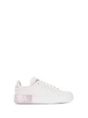 Sneakers in pelle di vitello rosa e bianca
