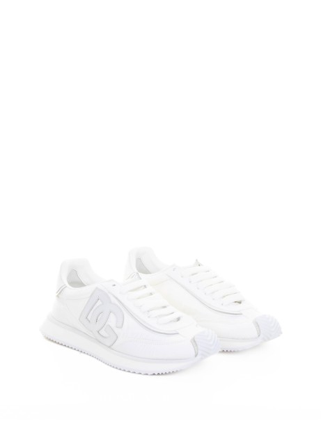 Sneaker in mix materiali bianca