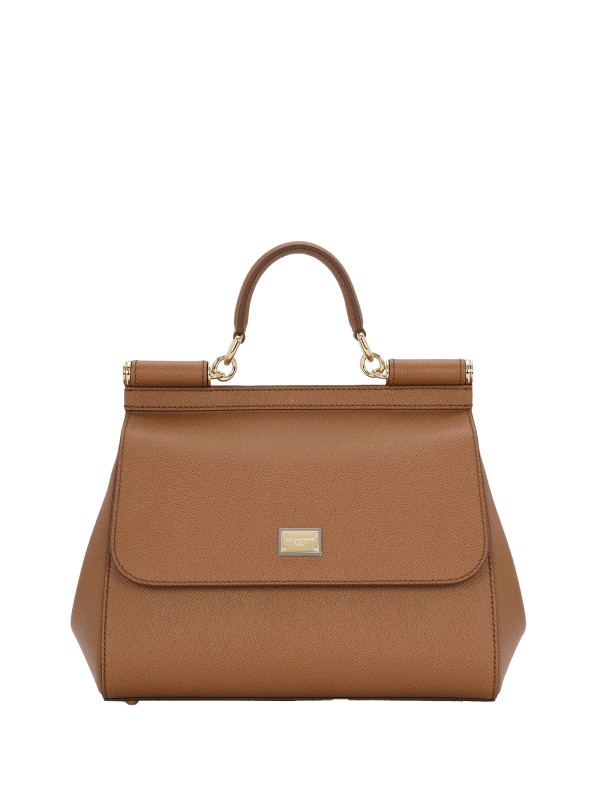 Borsa a mano in pelle di vitello marrone Borsa a mano in pelle di vitello marrone