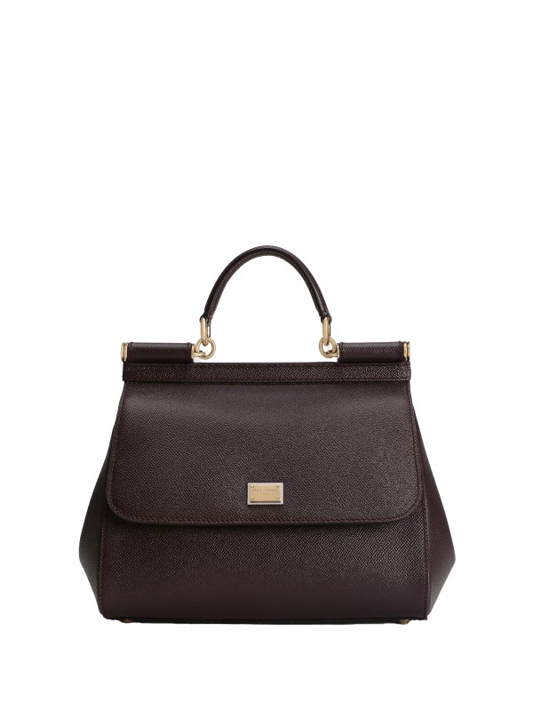 Borsa a mano in pelle di vitello marrone Borsa a mano in pelle di vitello marrone