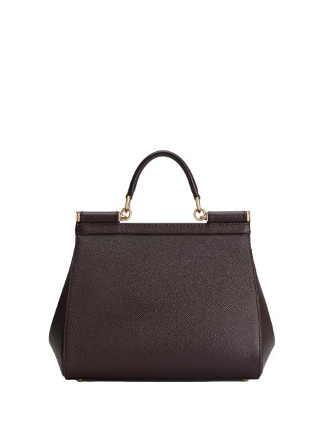 Borsa a mano in pelle di vitello marrone