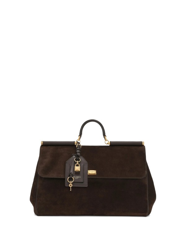 Brown suede handbag