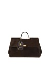 Borsa a mano in pelle di vitello nero