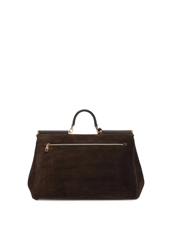 Brown suede handbag