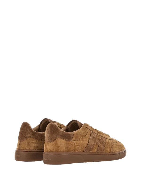 Sneakers in pelle scamosciata beige