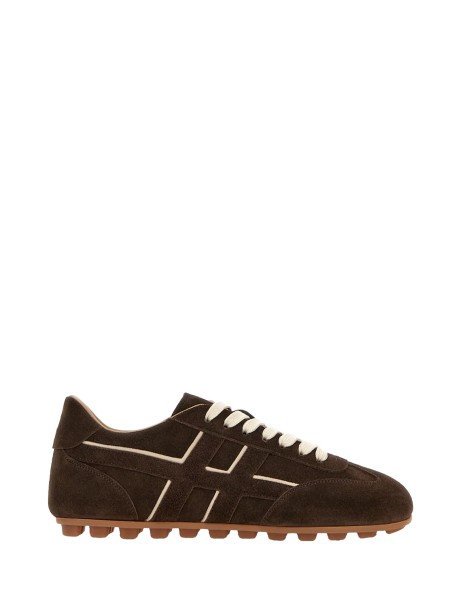 Sneakers in pelle scamosciata marrone