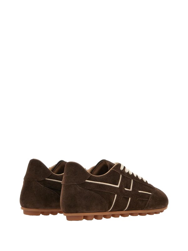 Sneakers in pelle scamosciata marrone