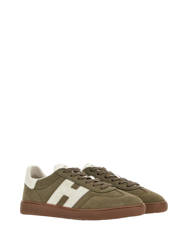 Sneakers in pelle scamosciata verde
