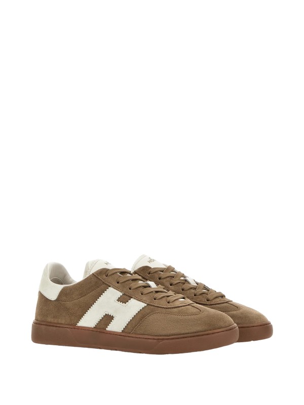 Sneakers in pelle scamosciata beige