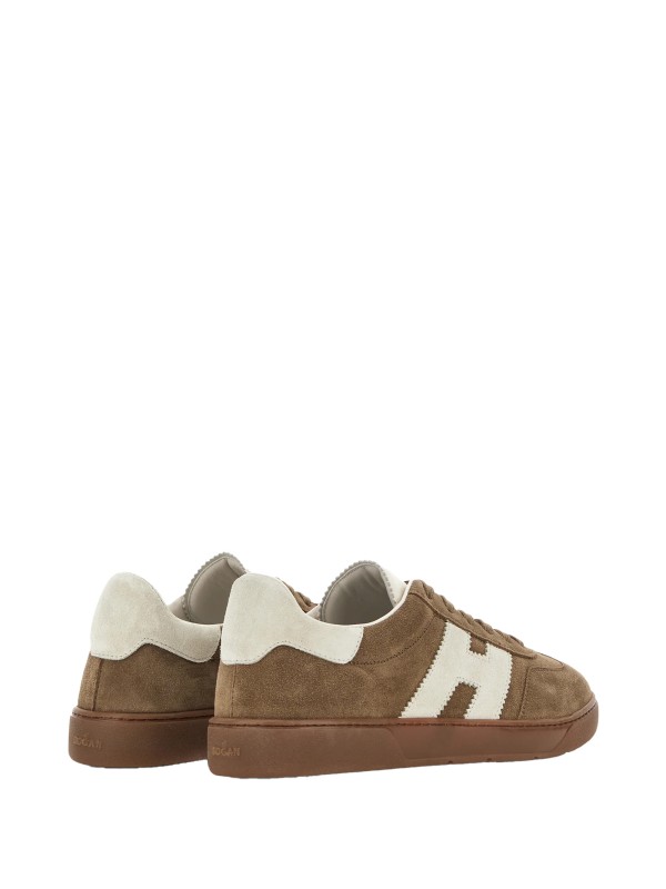 Sneakers in pelle scamosciata beige