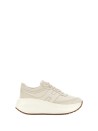 Sneakers in pelle scamosciata avorio