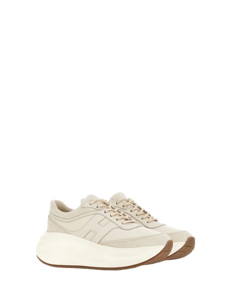 Sneakers in pelle scamosciata avorio 2