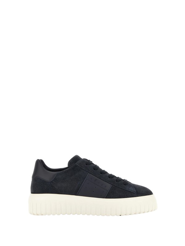 Sneakers in pelle liscia nera