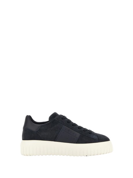 Sneakers in pelle liscia nera
