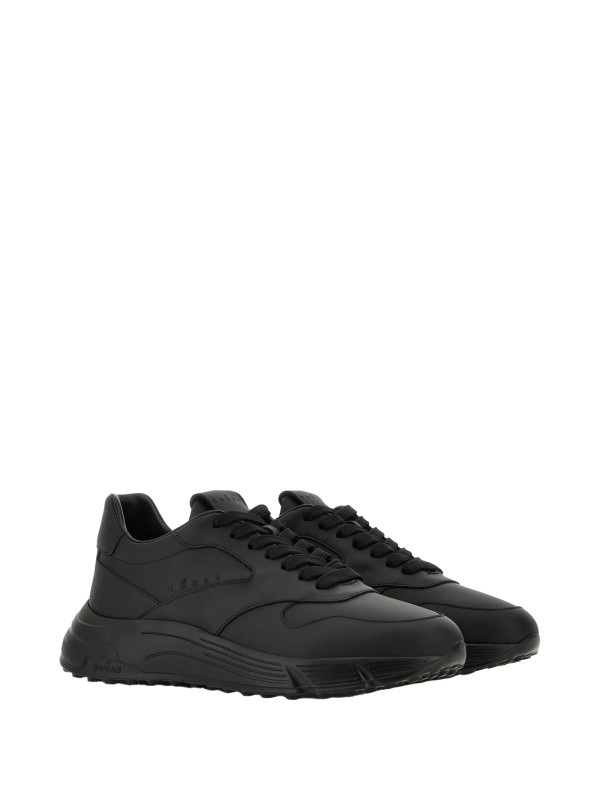 Sneakers in pelle liscia nera