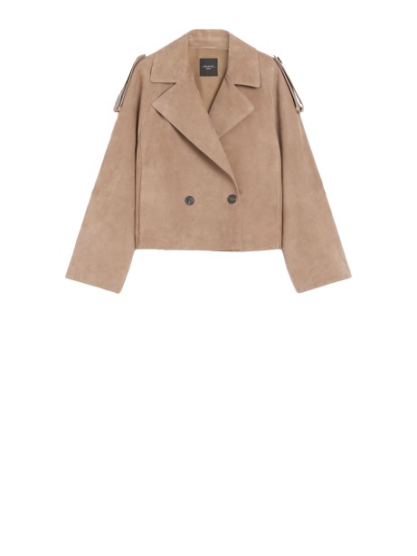 Trench in suede marrone