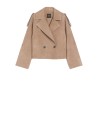 Trench in suede marrone