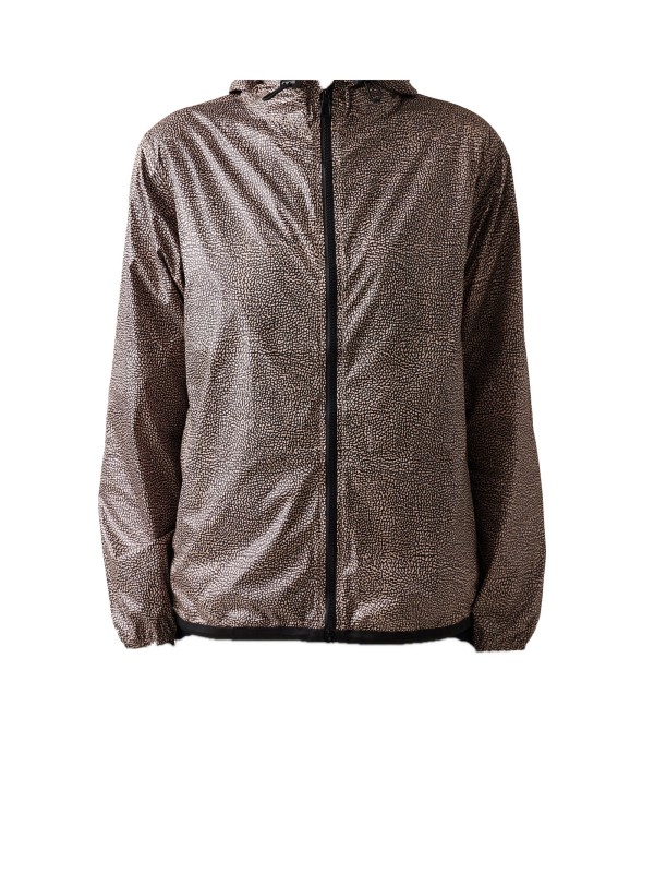 Giacca antivento marrone in tessuto reciclato OP