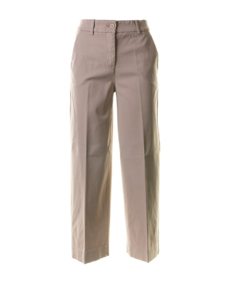 Women's high-waisted beige trousers