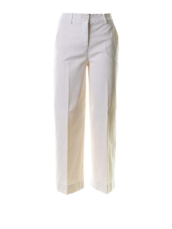 Pantalone donna bianco a vita alta