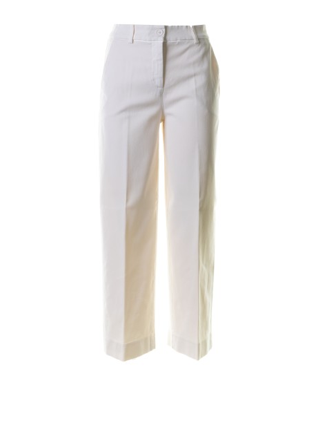 Pantalone donna bianco a vita alta