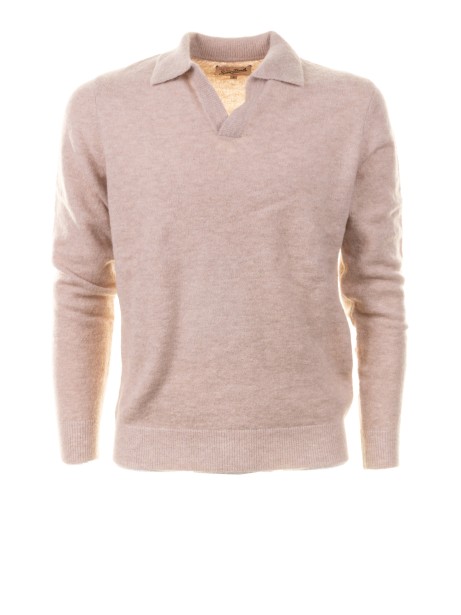 Maglia in alpaca beige uomo