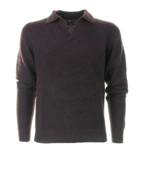 Maglia in alpaca marrone uomo