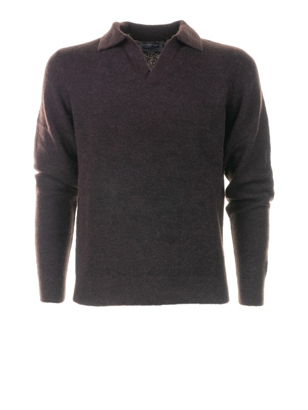 Maglia in alpaca marrone uomo Maglia in alpaca marrone uomo
