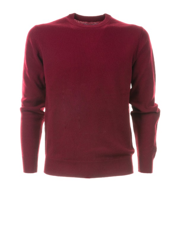 Men's Crew Neck Sweater in Burgundy